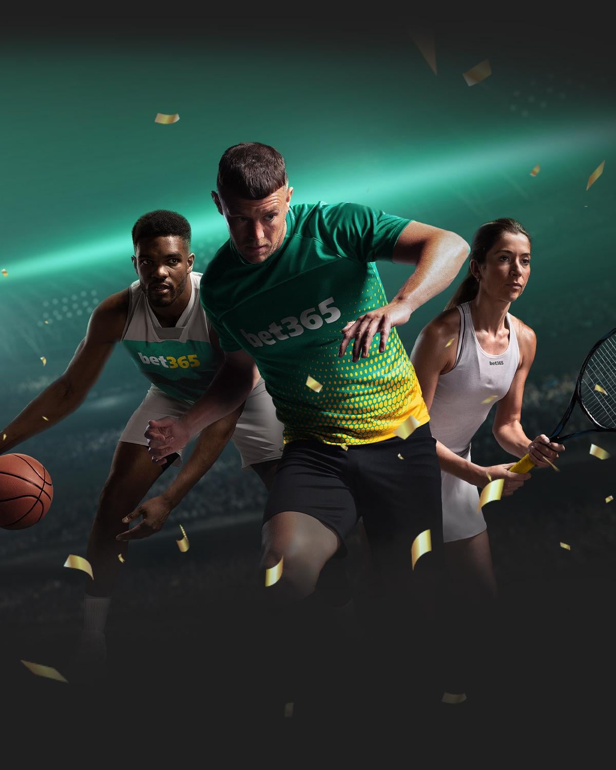 Sportspeople in bet365 colours